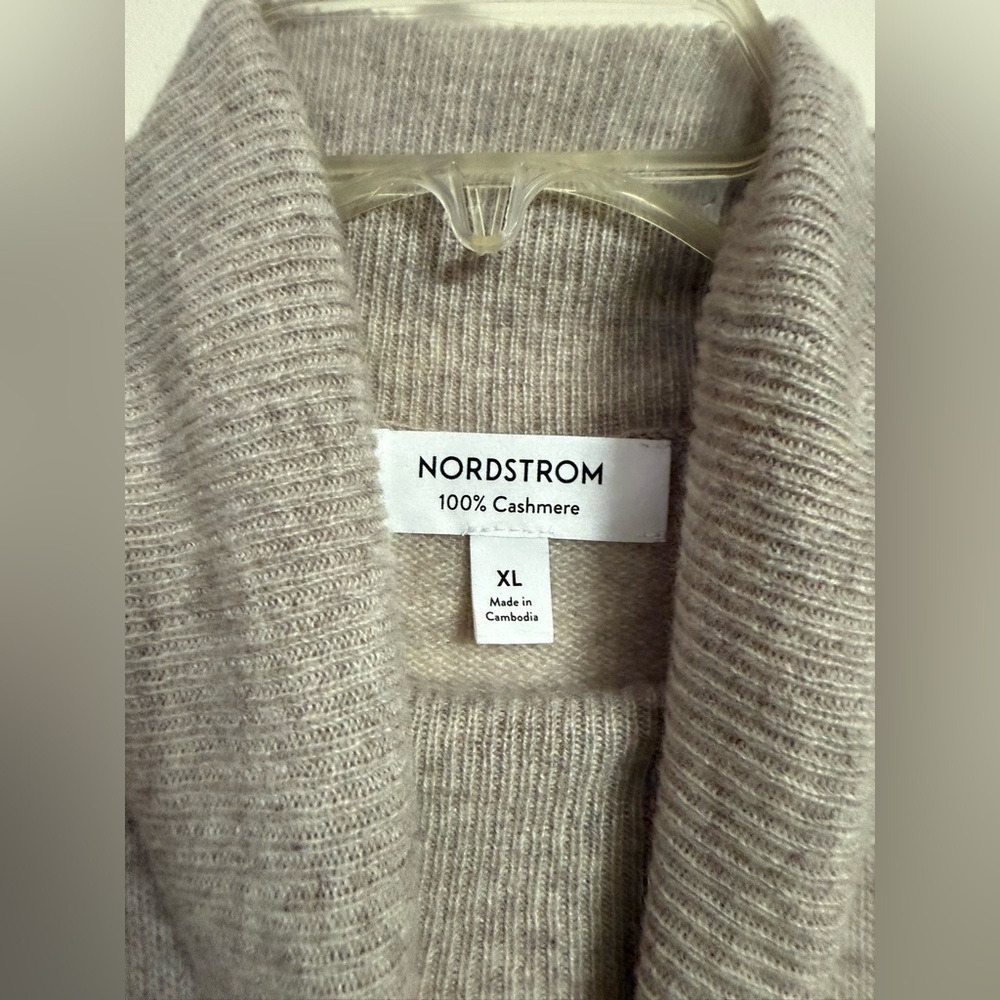 Nordstrom Heather Gray 100% Cashmere Turtleneck Sweater NWT XL - Picture 2 of 5